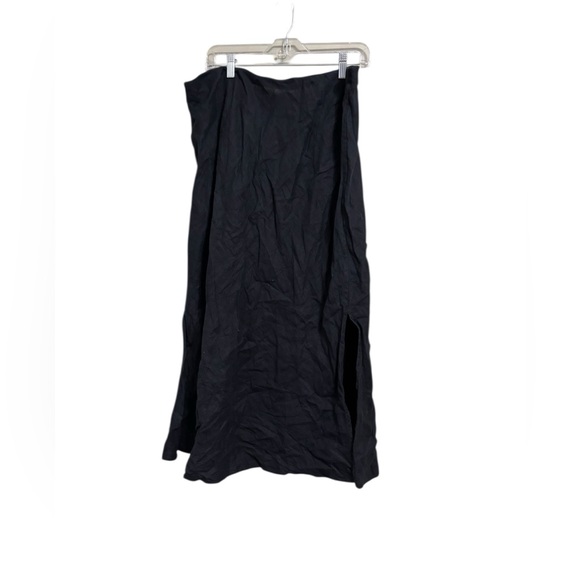 JCREW SZ XL Gwyneth slip skirt in linen black - Picture 5 of 6